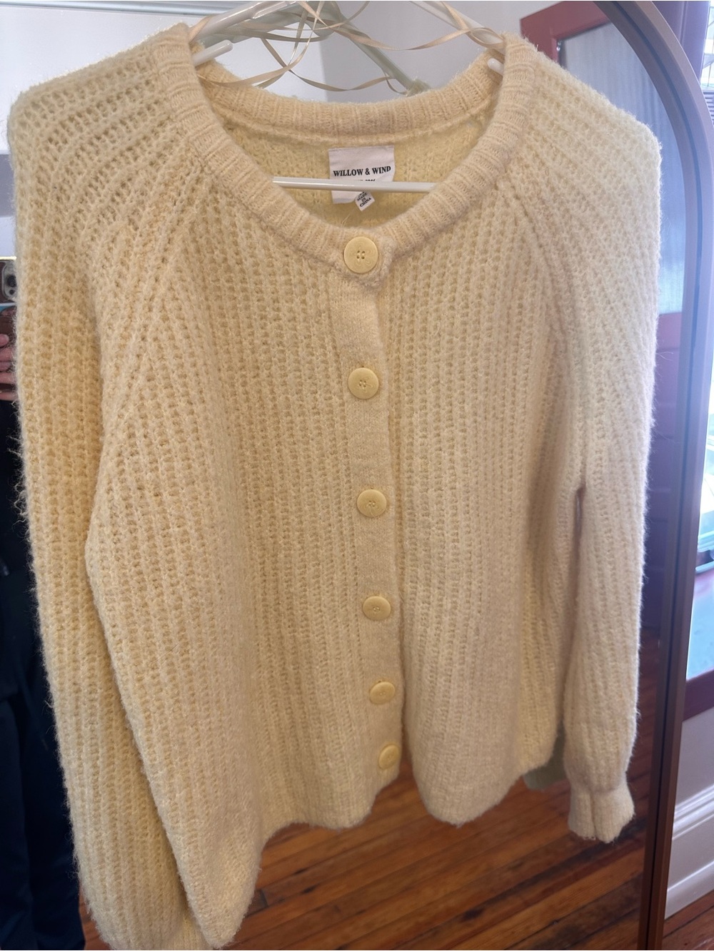 Yellow Button-Front Women's Sweater